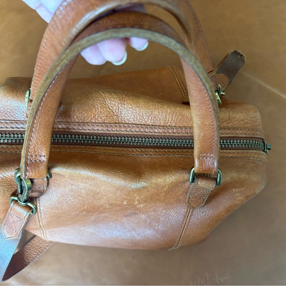 Maxwell Brown Leather Women's small duffle style Bag - Picture 7 of 14